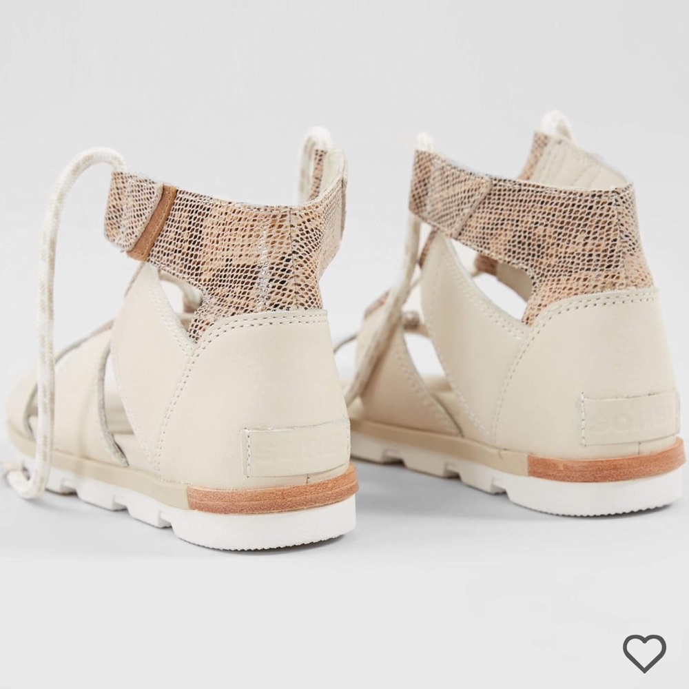 🆕 SOREL x Anthropologie cream leather sandals - Picture 8 of 8